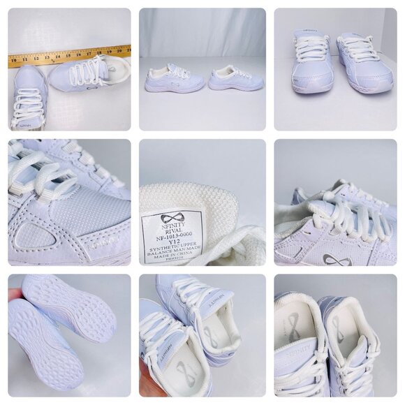 NEW NWOB NFINITY Rival White NF-1013-000 Lace Up Cheer Shoes Y12 Girls Size 12 - Picture 2 of 15